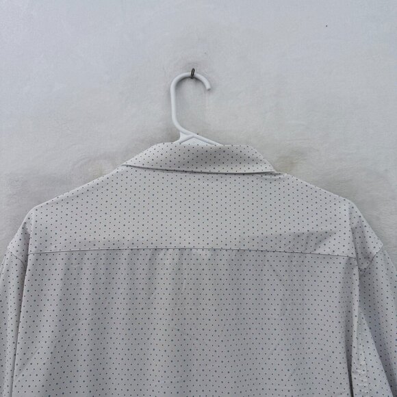 7 Diamonds Shirt Mens XL White 4 Way Stretch Polka Dot Performance Button Up - Picture 9 of 10